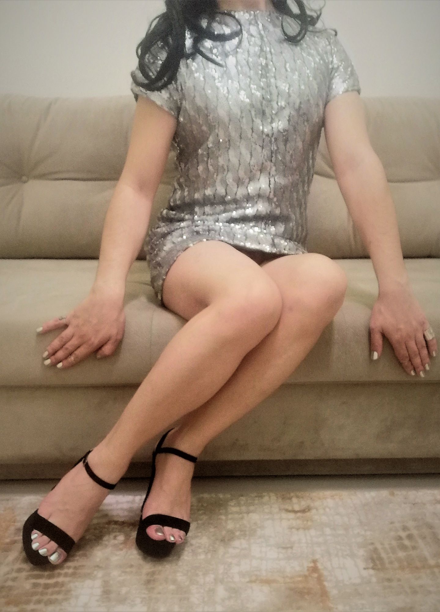 Silver Dress & Platform Heels #2