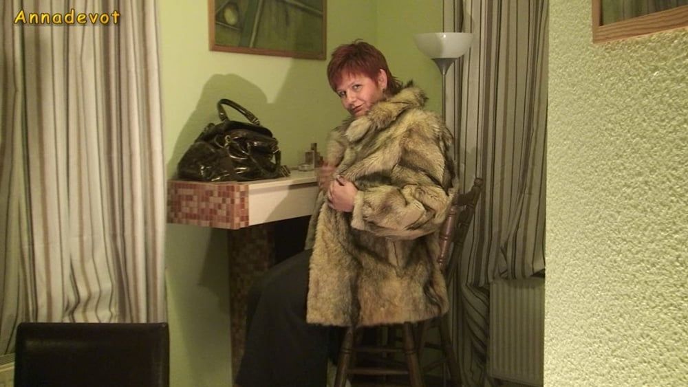 FETISH - masturbating in FUR COAT #2