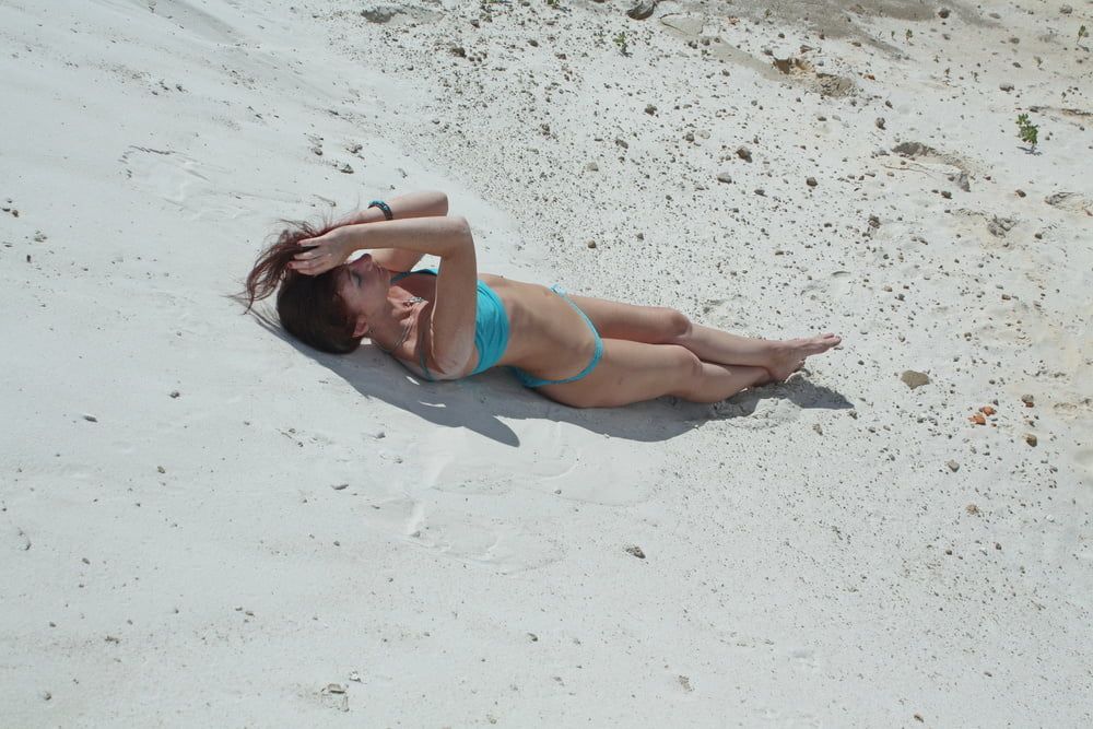 On White Sand in turquos bikini #16