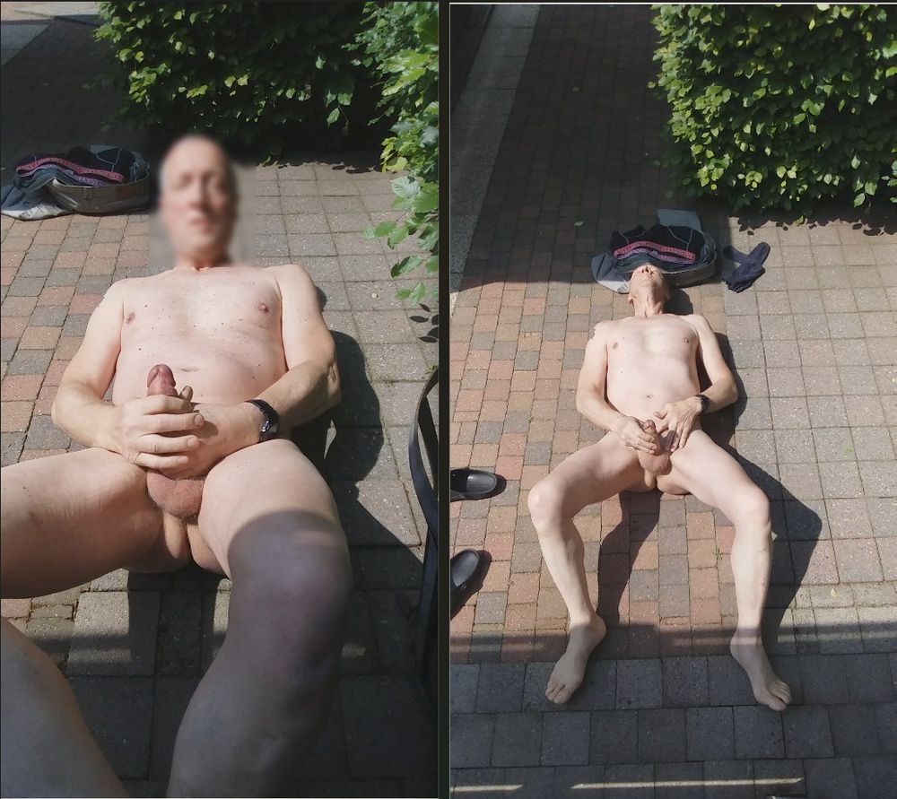 outdoor exhibitionist sexshow jerking all over the place #8