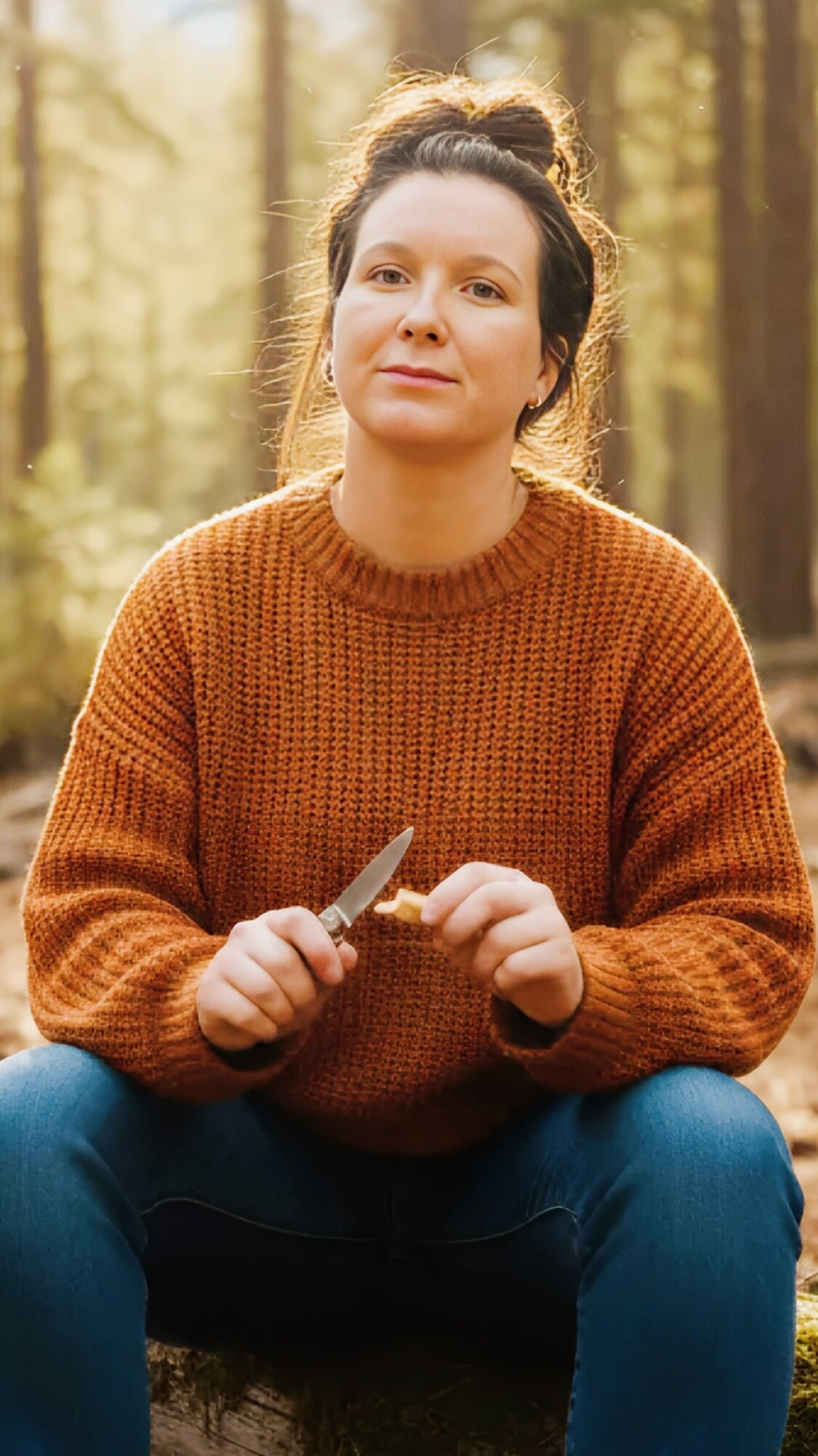 I posed in orange sweaters and nude for my 61f Arab mistress