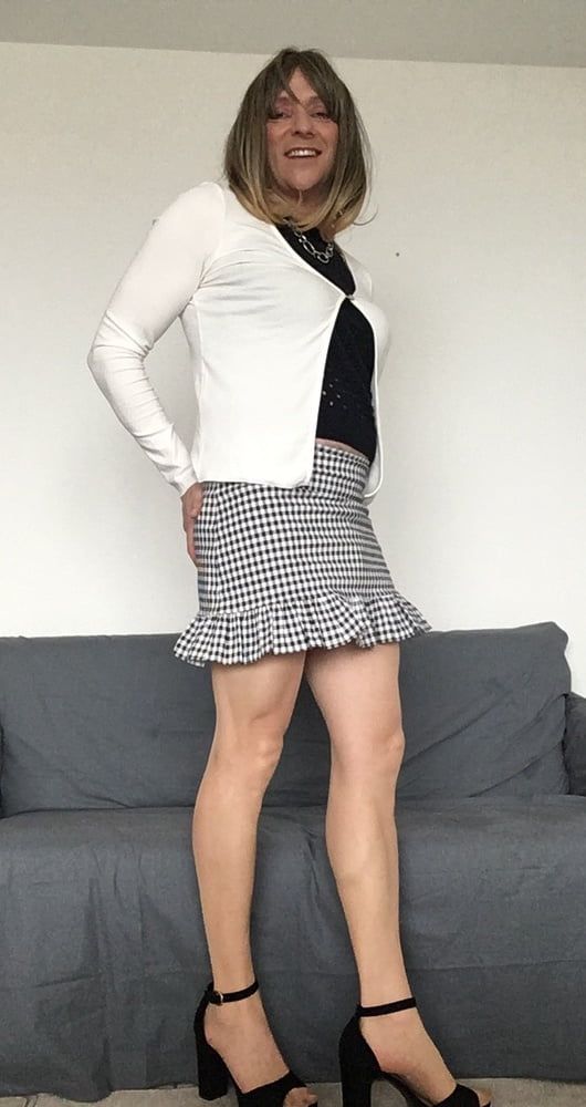 Petra in a plaid skirt and stockings ❤️