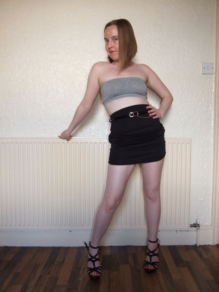 long legs Pencil Skirt boob tube and heels #13