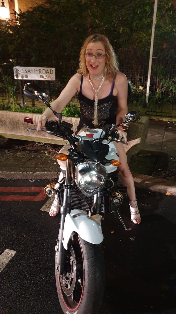Outdoors In Lingerie on a Bike #8