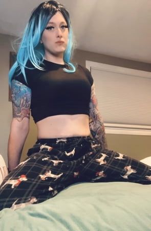 Sexy blue hair Femboy Deanna 