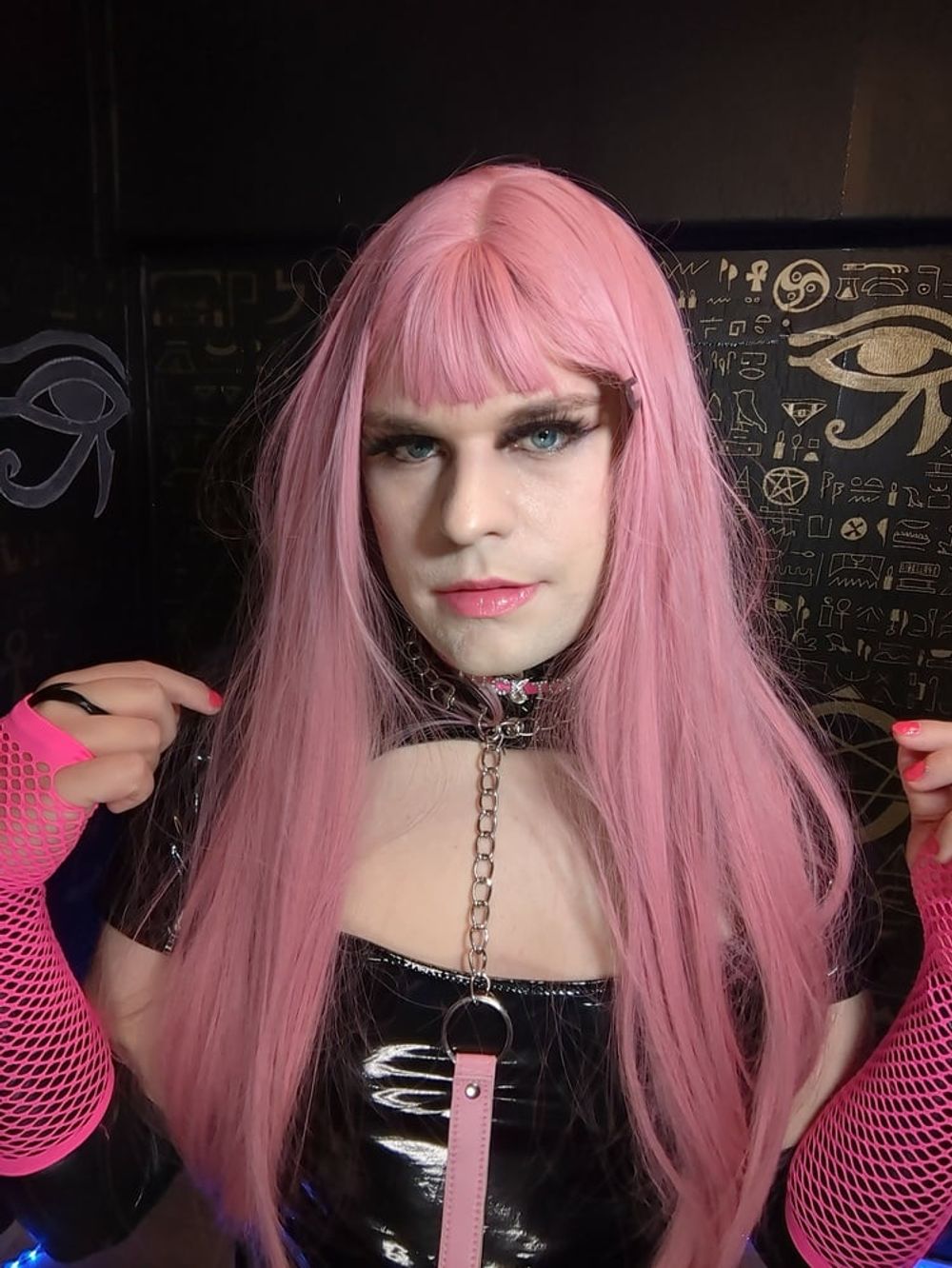 PINK LATEX SISSY SHEMALE TGIRL TRANNY #4