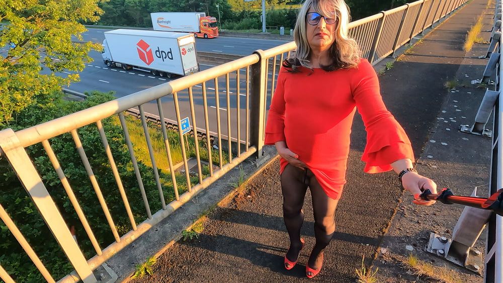 Crossdresser Kellycd in red dress  #50