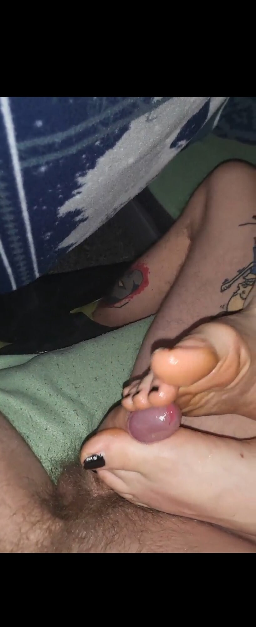Footjob black nails  #22