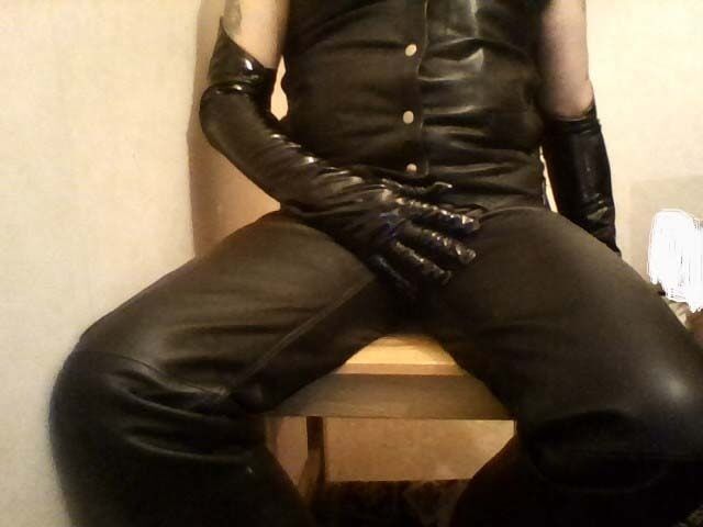 DRESSED IN BLACK TIGHT LEATHER. #51