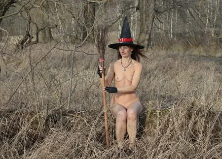 nude witch on nature         