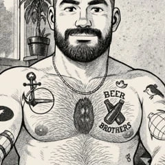 Manga me in the style of Gengoroh Tagame