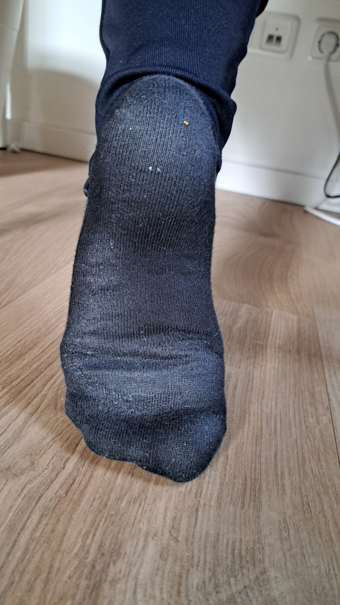 My girlfriends sweaty feet in socks