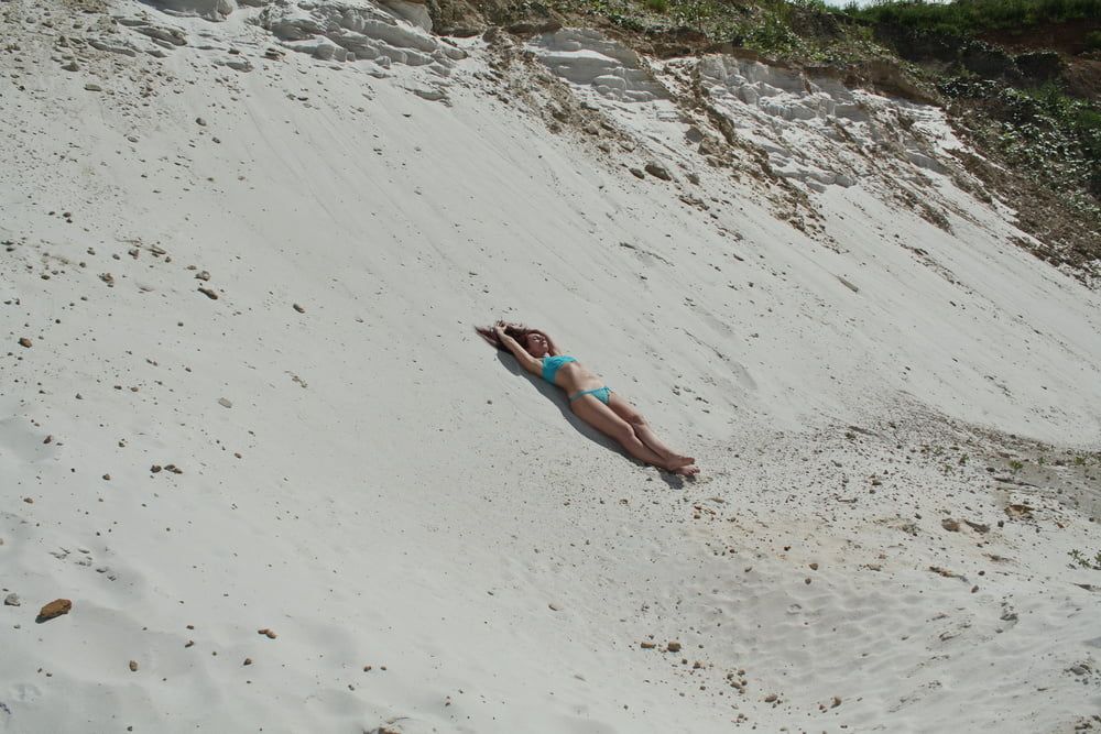 On White Sand in turquos bikini #7