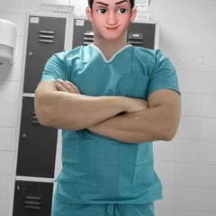 with my work uniform