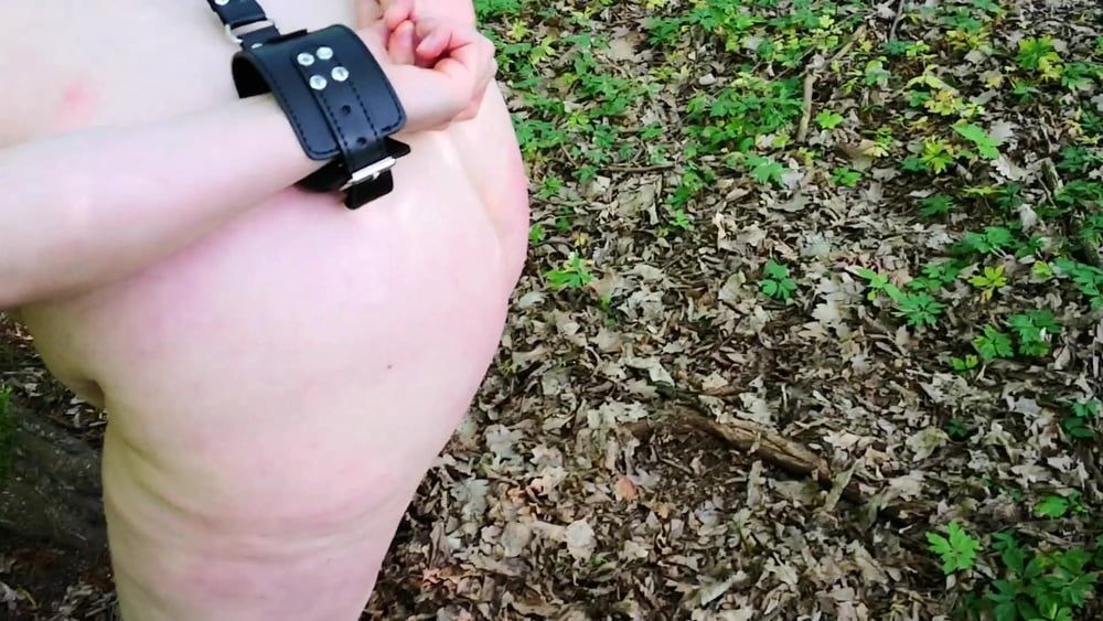 Bondage and whipping in woods #17