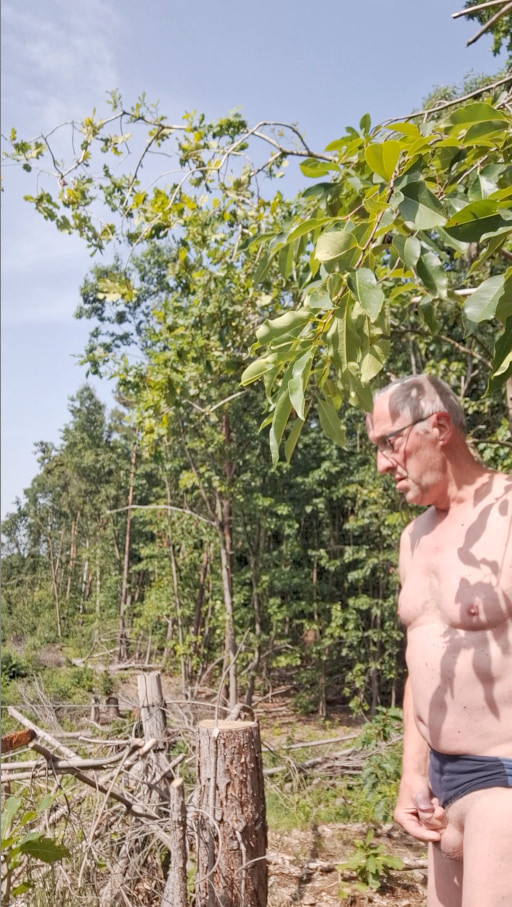 GRANDPA EXHIBITIONIST PUBLIC WOODS CRUISING CUMSHOT  #39