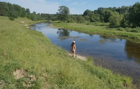 bathing in derzha river         