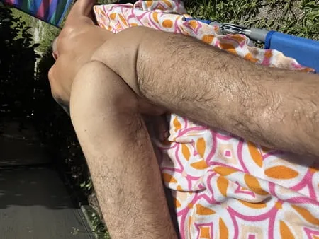 husband tans naked         