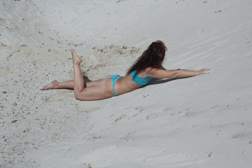 On White Sand in turquos bikini #8