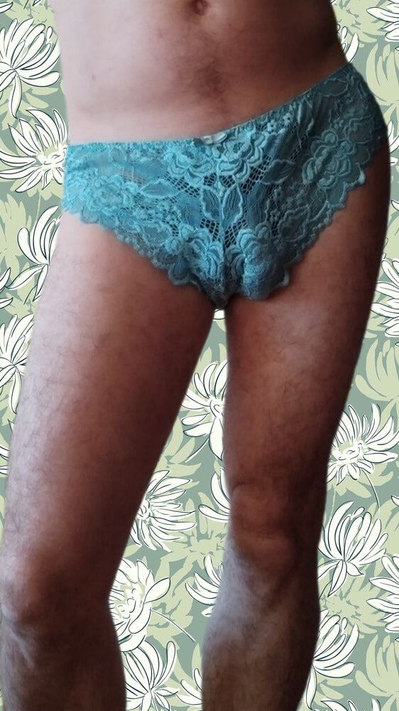 Turquoise lace panties