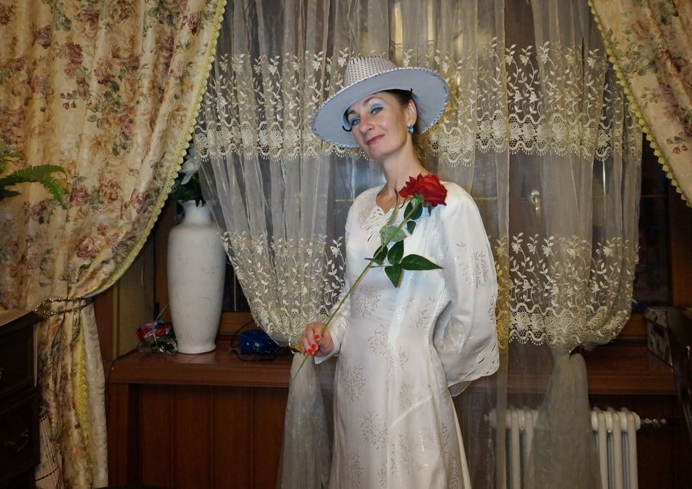 In Wedding Dress and White Hat #11