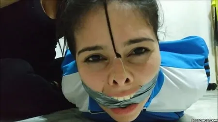 jogger gagged with sweaty socks after her run selfgags         