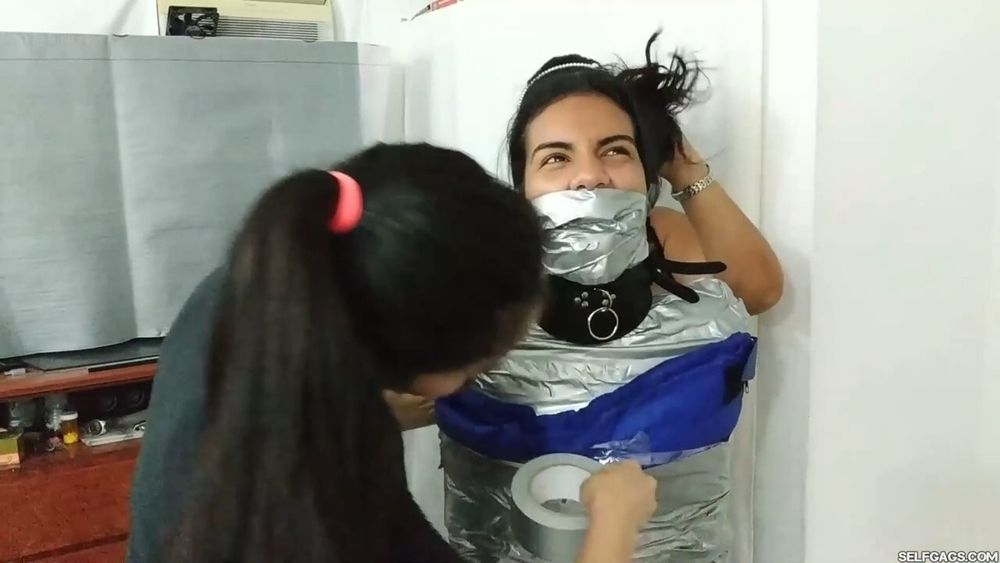 Heavily Duct Tape Mummified By Crazy Bondage Women #29