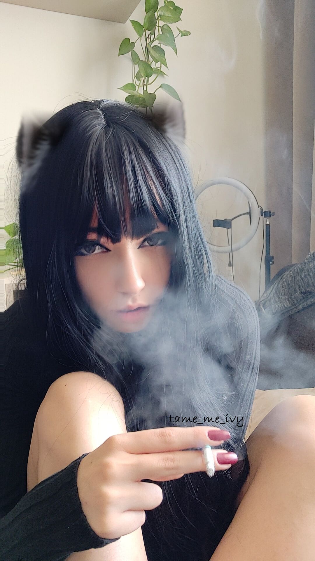 Goth Girl smoking #4