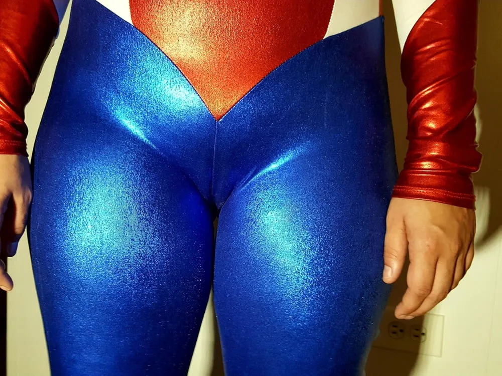 Lexi In A Shiny Spandex Superhero Costume