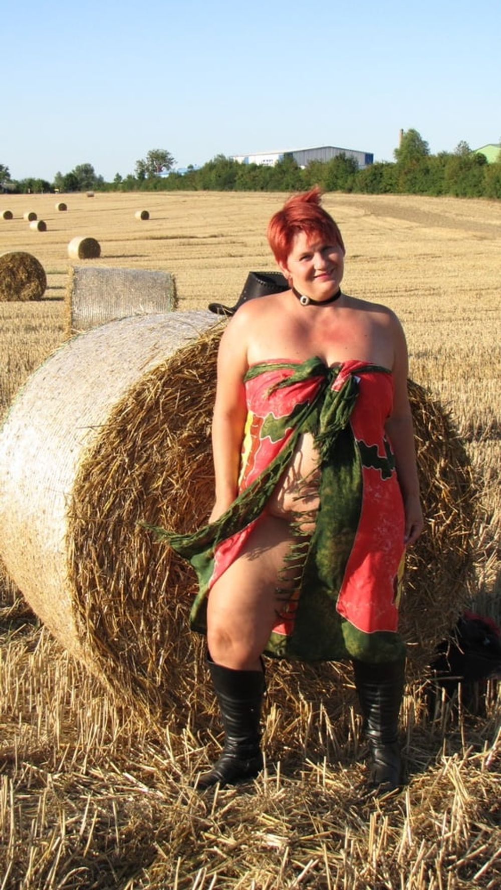 Anna naked on straw bales ... #36