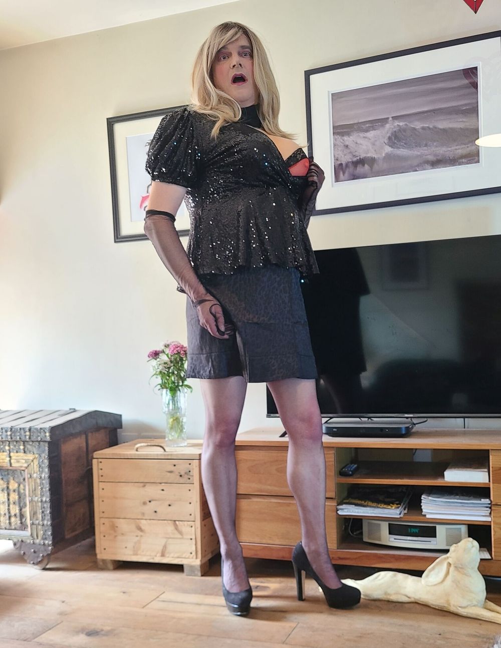 crossdresser in stockings and heels #20