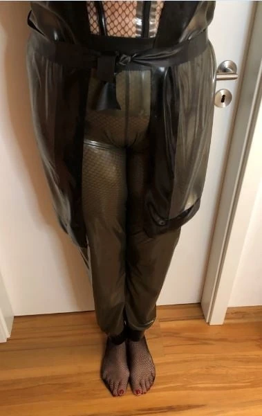 Latex masturbation on inflatable Bed #44