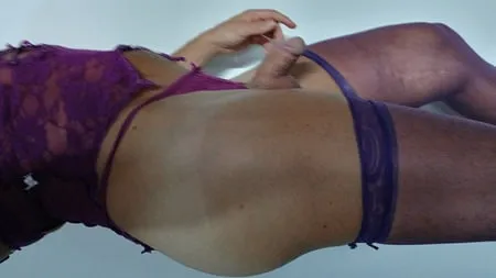 purple stoking purple lingerie         