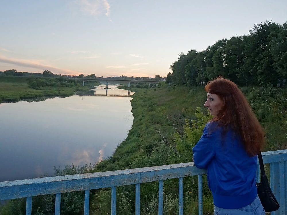 On vazuza-river bridge in cold evening #6