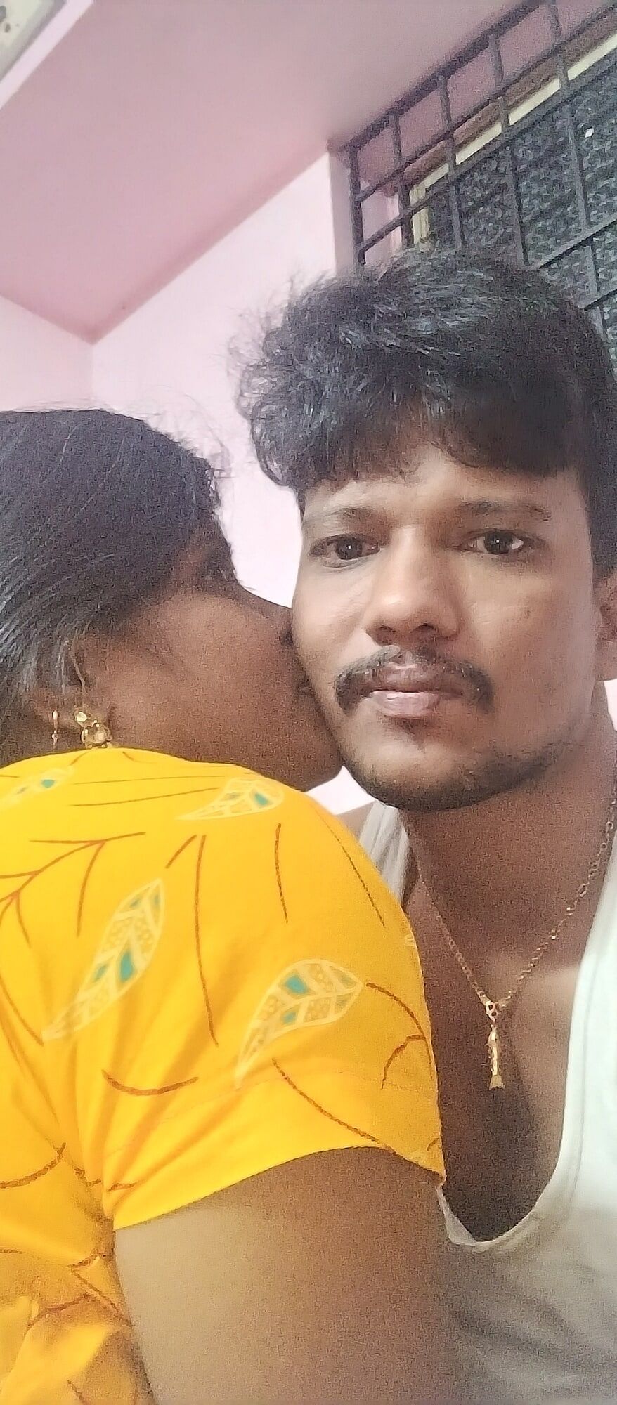 Indian wife and husband kissing #4