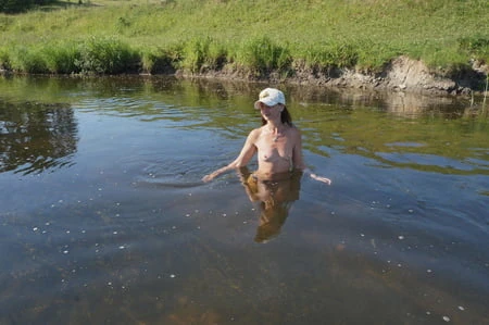 bathing in derzha river         