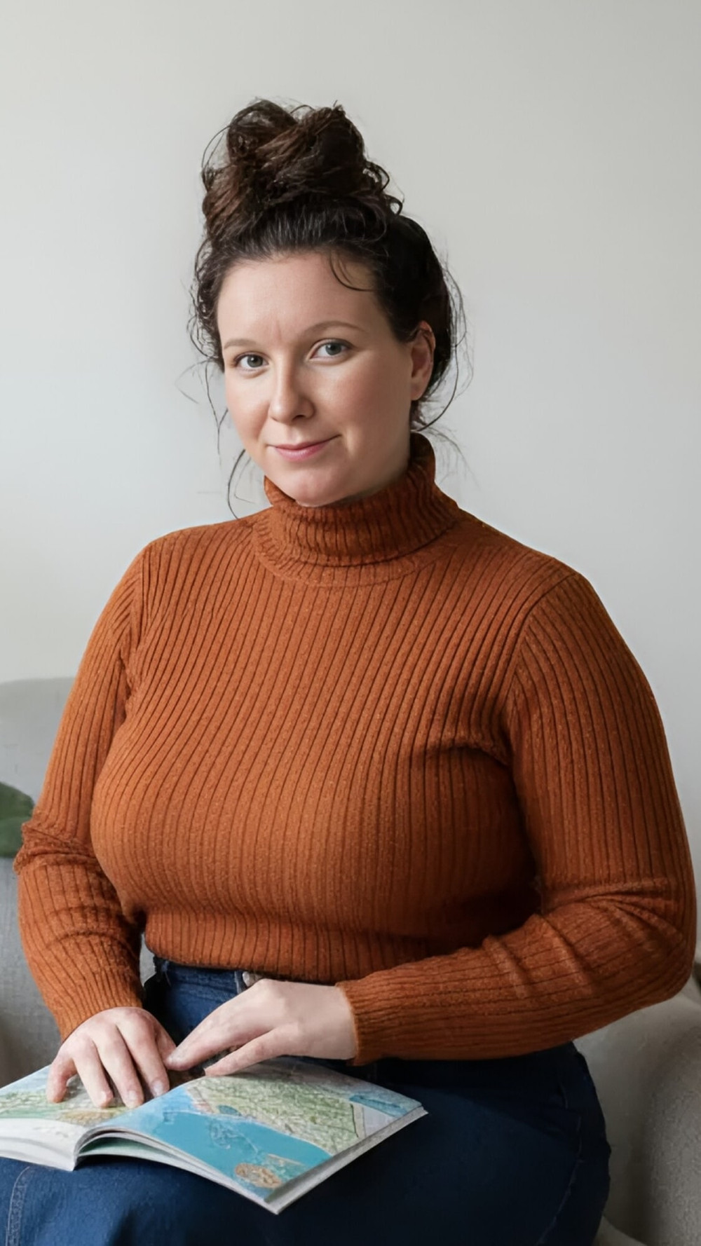 I posed in orange sweaters and nude for my 61f Arab mistress #13