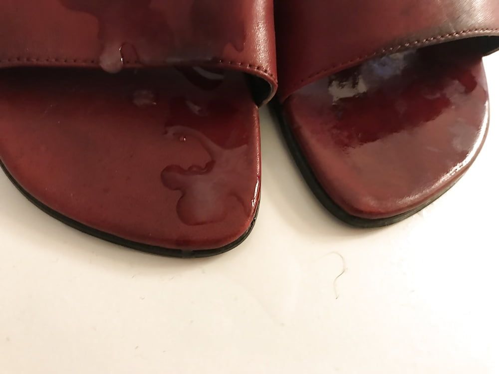 Red Leather Mules creamed #2