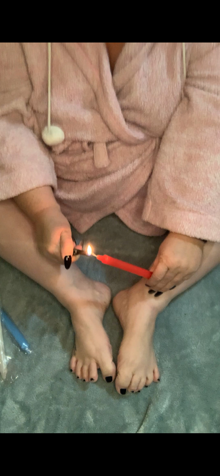 Feet play with wax! #6