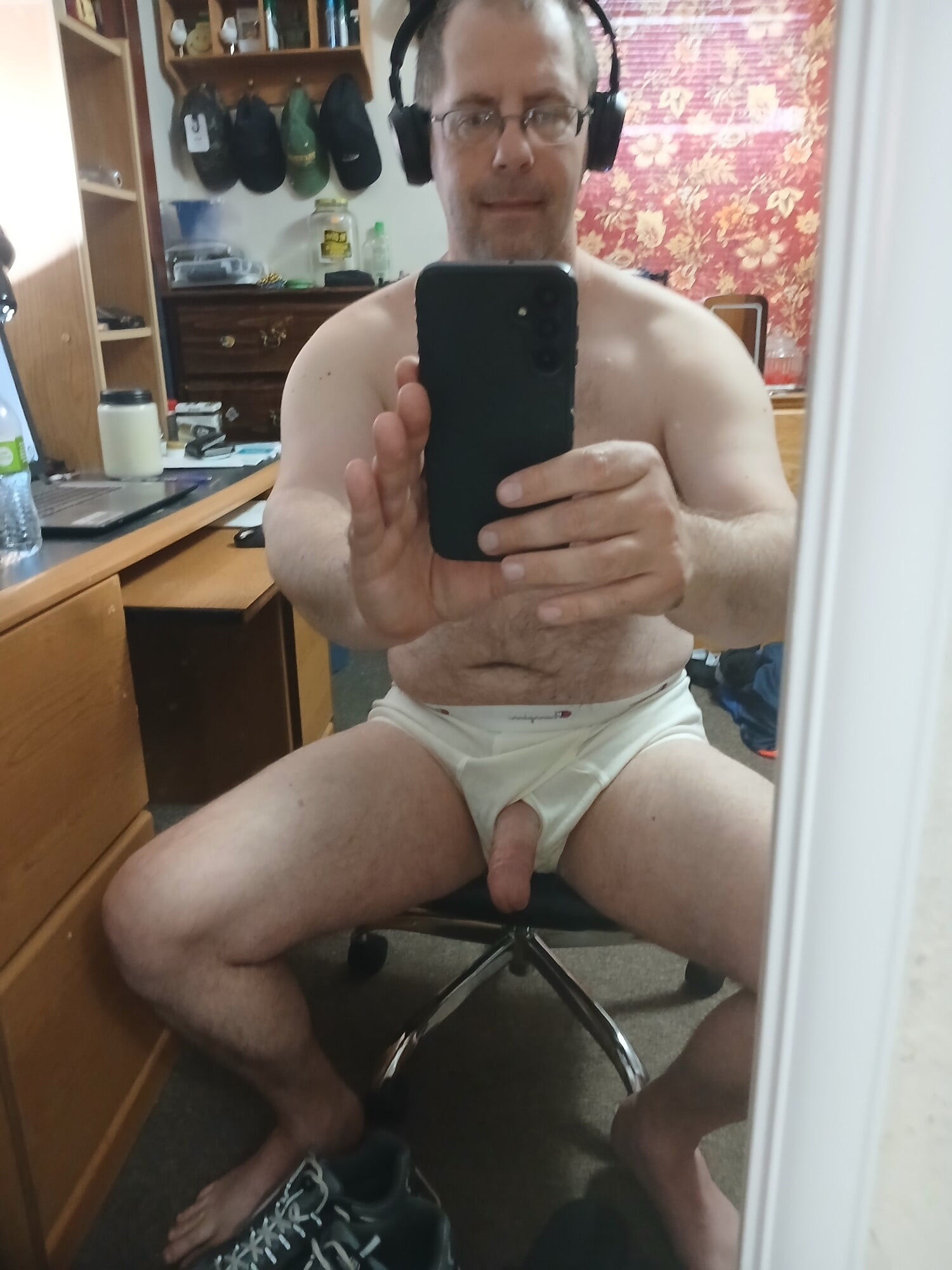 Posing in Champion briefs 