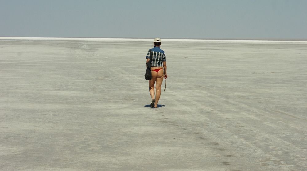 Lying naked on the salt of the saltlake Elton - Russia #2