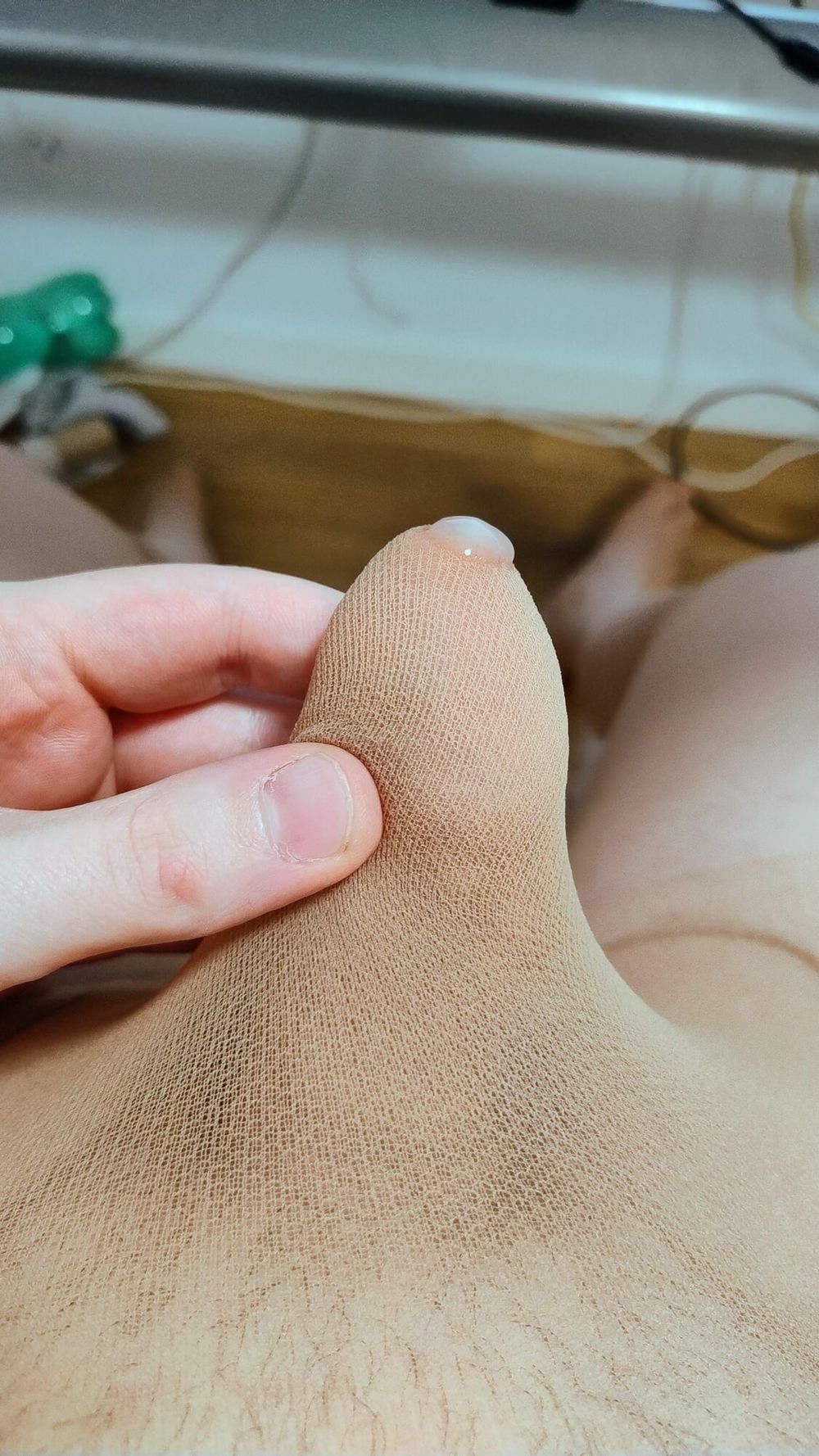 sheer tan nylon pantyhose #3