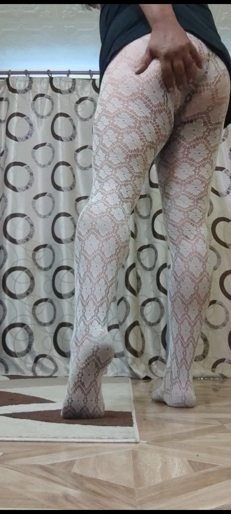 Fuck me in this white flower pantyhose #4