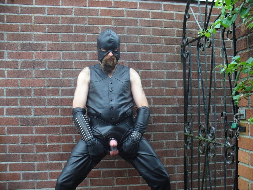 Leather Master cock harness outdoors #3