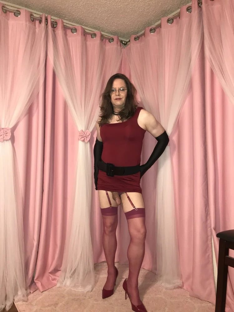 Joanie - Wine Red Pencil Dress #29