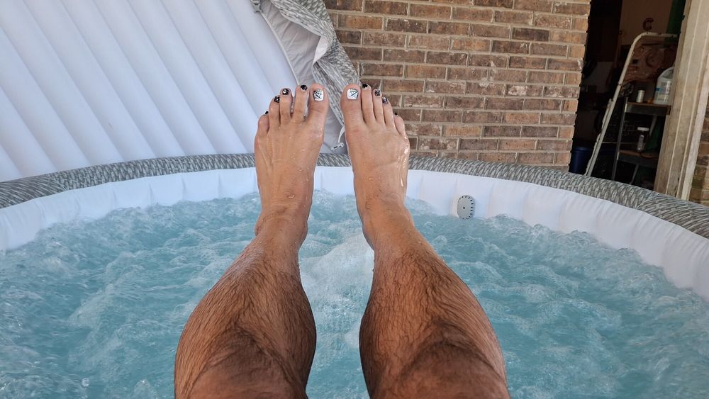 My wet steamy pedicured feet #19