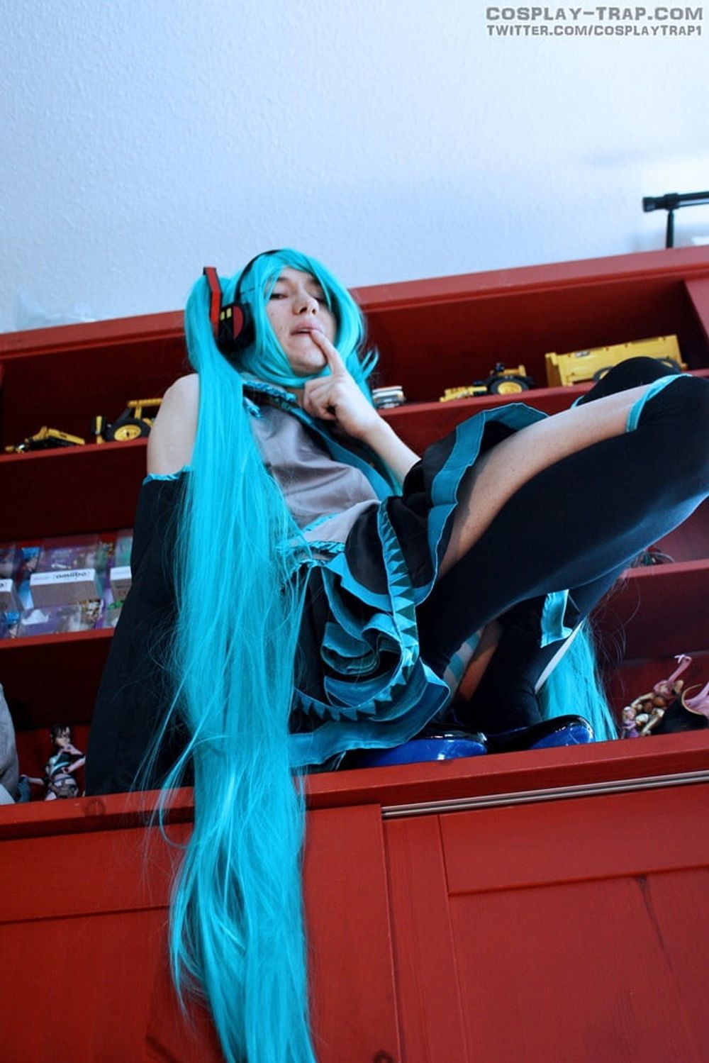  Crossdress cosplay Miku on top #3