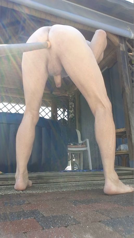 exhibitionist jerking outdoor with pole in my ass cumshot #7