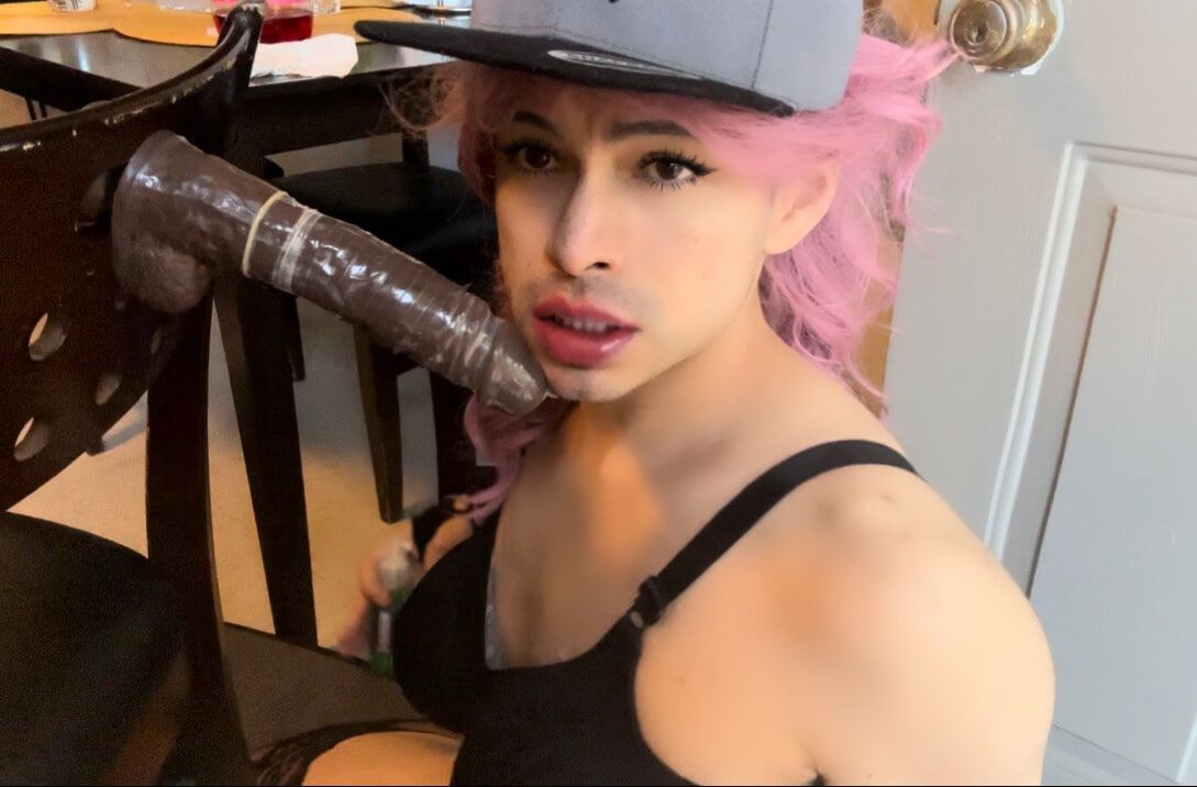 Sissy playing with dildos #4