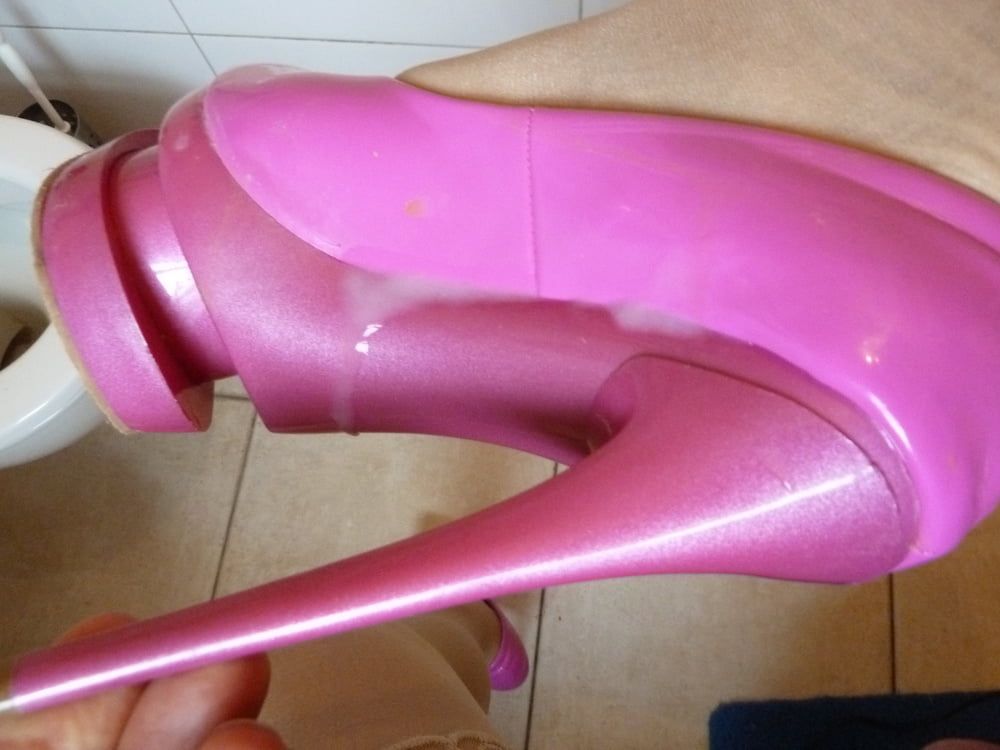 pinks platform heels and nylon heels  #3